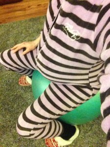 Bumping along on the exercise ball